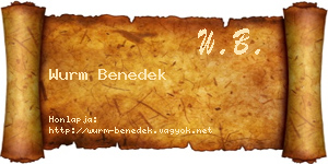 Wurm Benedek névjegykártya