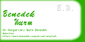 benedek wurm business card